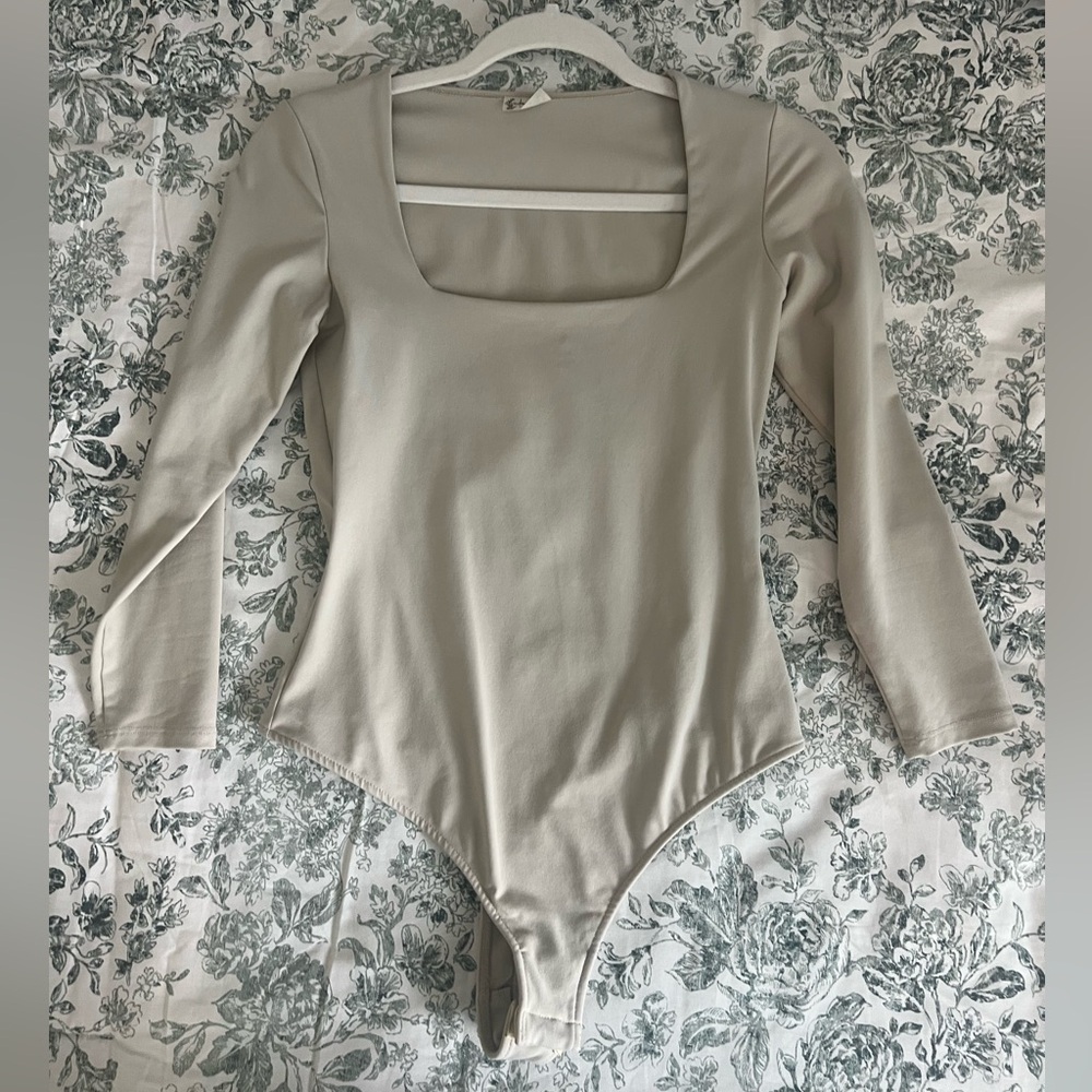 Free People Truth or Square Nude Bodysuit